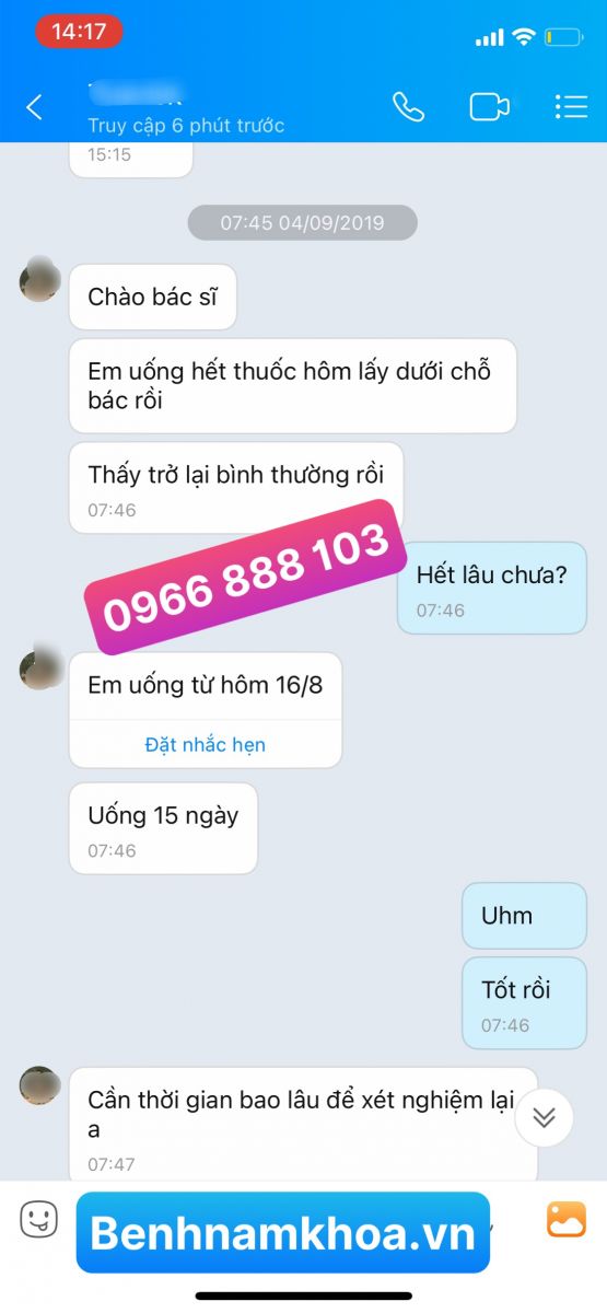 Phản hồi chữa bệnh lậu uy tín -29-19 Phản hồi chữa bệnh lậu uy tín -29-19